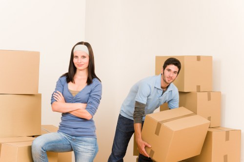 Furniture and boxes loaded into a van for a Norwood Green move